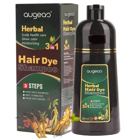 3 IN 1 All Natural Instant Hair Dye Shampoo for Women & Men - RED WINE - Picture 1 of 6